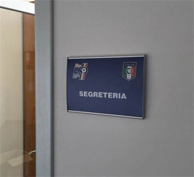 שילוט פנים עבור התאחדות הפוטבול באיטליה, ביצוע על ידי סולושן סטייל אשקלון