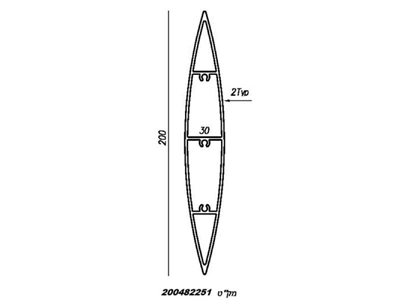 200482251 פרופיל לובר \ כנף רוחב 200 ממ