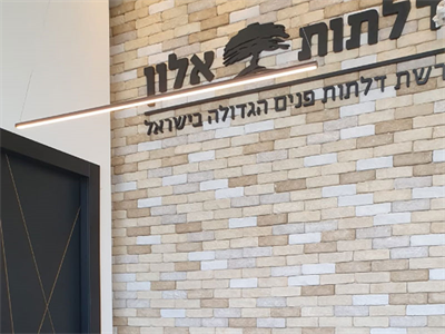 גופי תאורה בחנות דלתות אלון